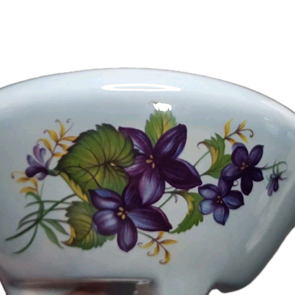 Vintage African Violet Self Watering Planter Blue Ceramic Hand Painted Flowers - Picture 8 of 9